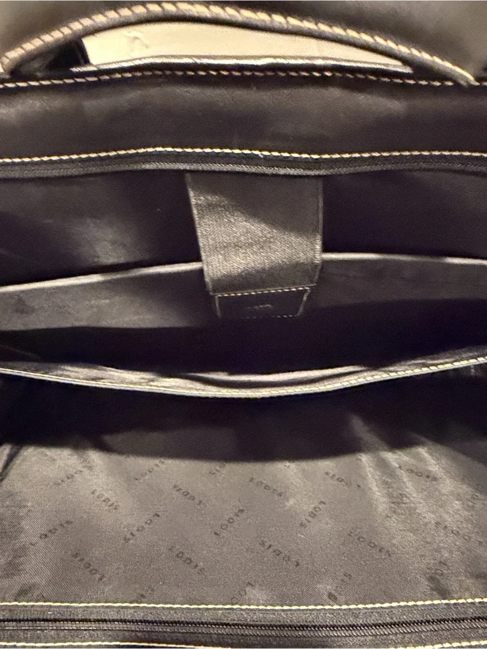 Lodis Black Leather Briefcase Shoulder Bag black crossbody detachable strap new